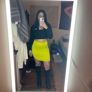 Neon yellow skirt